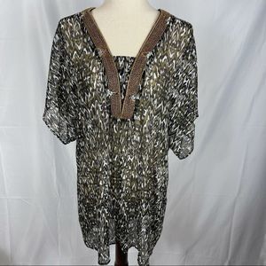 BADGLEY MISCHKA LEOPARD PRINT TUNIC